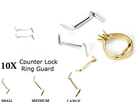 14kt White/Yellow Metal Ring Guard Adjuster Counter loc Small