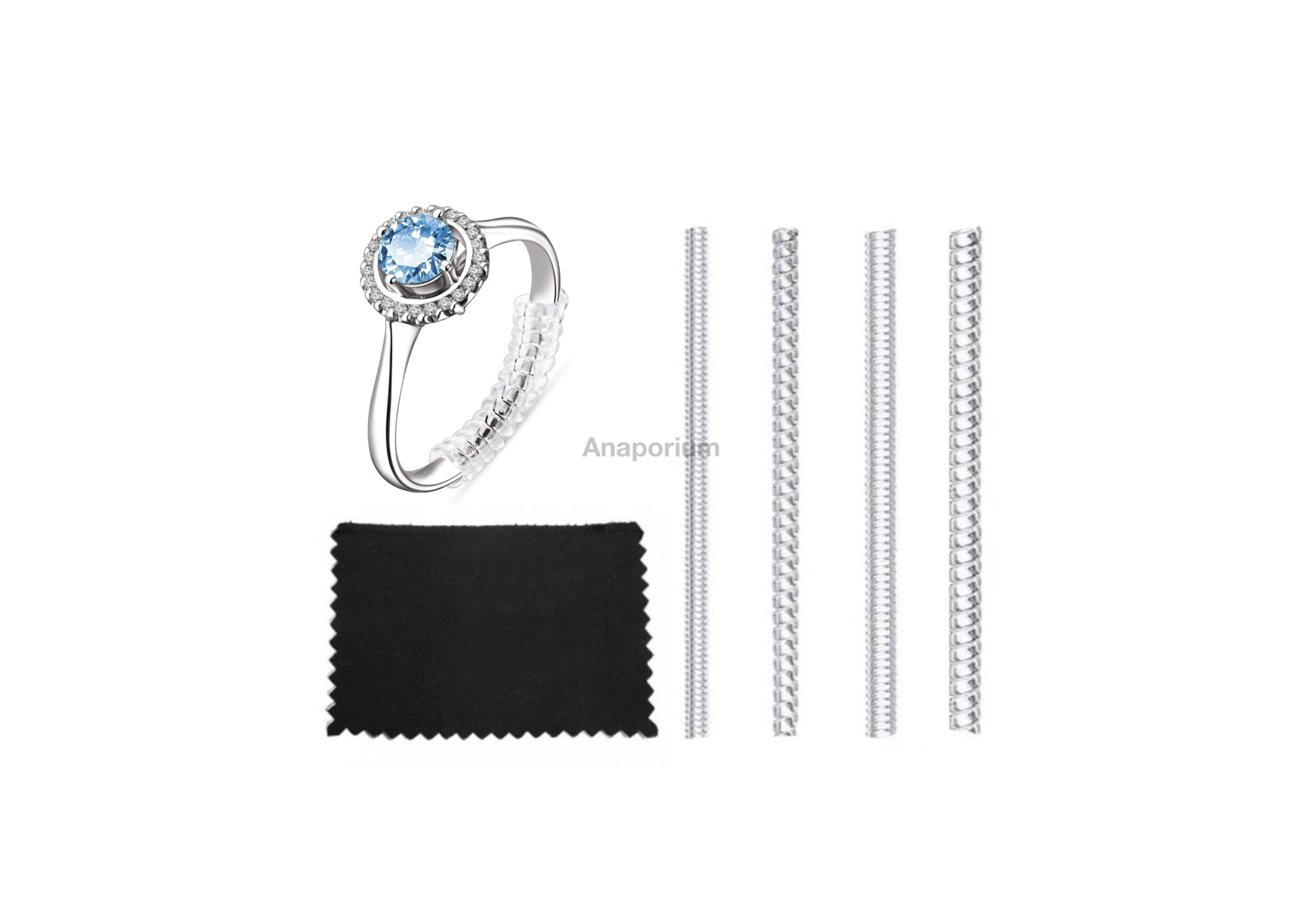 Anaporiums' Ring Noodle Sizer Adjuster Spiral Polishing Cloth Set of 8 pcs